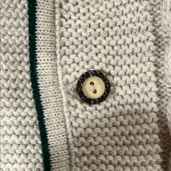 Cozy Knit Cardigan with Green and Red Accents - Picture 5 of 7